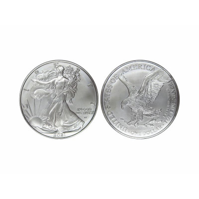 Серебряная монета 1 доллар США 2021 г. Шагающая свобода