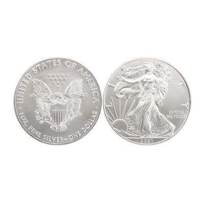 Серебряная монета 1 доллар США 2021 г. Шагающая свобода (старый тип)