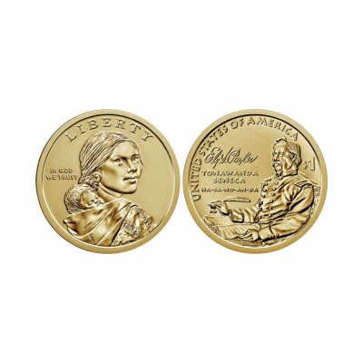 Монета 1 доллар США 2022 г.  Сакагавея. Эли С. Паркер (P)