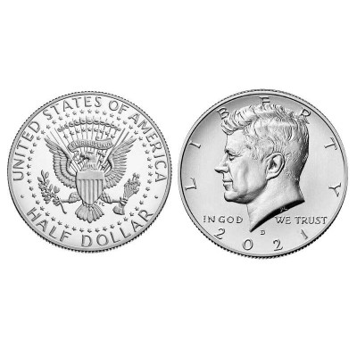 Монета 50 центов США 2021 г. Кеннеди (D)