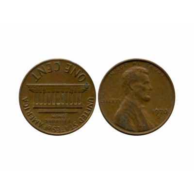 Монета 1 цент США 1970 г. S