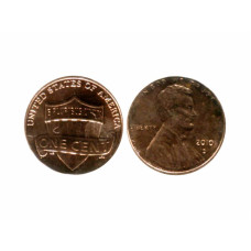 1 цент США 2010 г. D