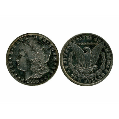 Серебряная монета 1 доллар США 1900 г. Морган O