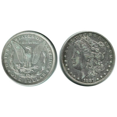 1 доллар США 1881 г. Морган двор O