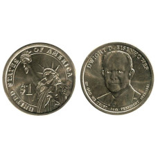 1 доллар США 2015 г., 34-й президент Дуайт Дэвид Эйзенхауэр (P)