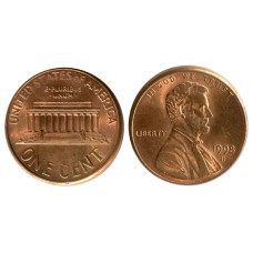 1 цент США 1998 г. D