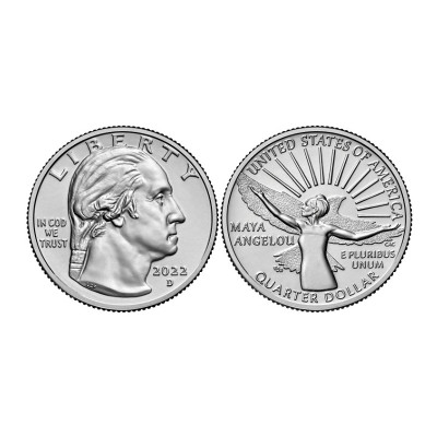 Монета Квотер США 2022 г. Майя Анджелоу D