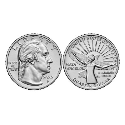Монета Квотер США 2022 г. Майя Анджелоу P