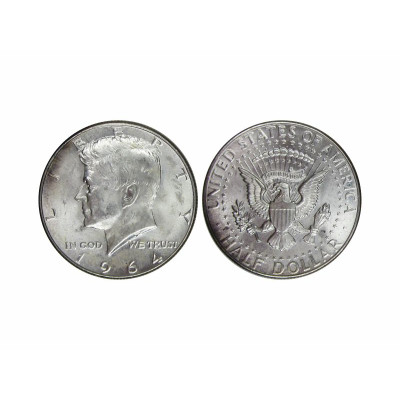 Серебряная монета Полдоллара США 1964 г., Кеннеди