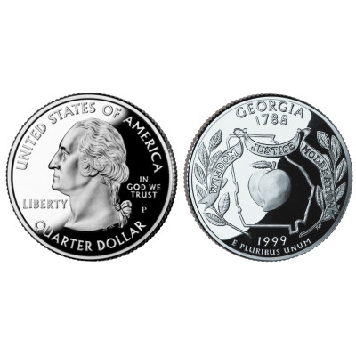 Монета Квотер США 1999 г., Джорджия (P)