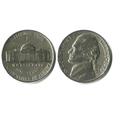 Монета 5 центов США 1943 г. (P) Военный выпуск
