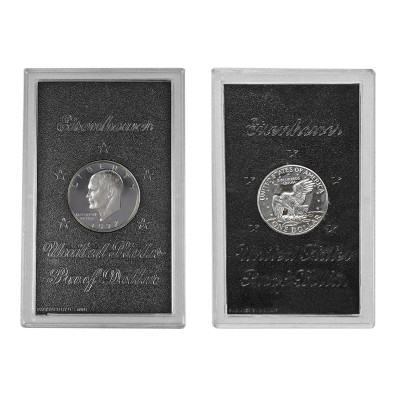 Серебряная монета 1 доллар США 1972 г. Эйзенхауэр