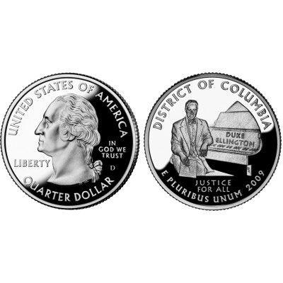 Монета Квотер США 2009 г., Округ Колумбия (D)