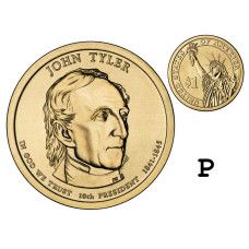 1 доллар США 2009 г., 10-й президент Джон Тайлер (P)