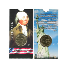 1 доллар США 2007 г., 2-й президент Джон Адамс (D) в блистере