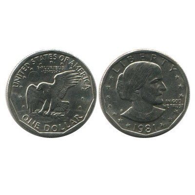 Монета 1 доллар США 1981 г. Сьюзен Энтони (S)
