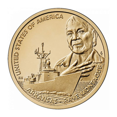 Монета 1 доллар США 2025 г. Рэй Монтегю (Арканзас) D