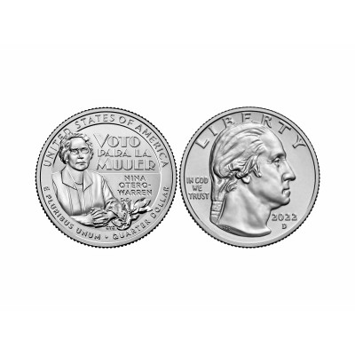 Монета Квотер США 2022 г. Нина Отеро-Уоррен D