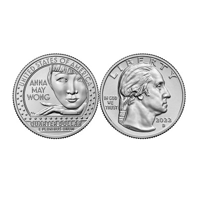 Монета Квотер США 2022 г. Анна Мэй Вонг D
