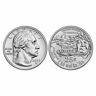 Монета Квотер США 2023 г. Эдит Канакаоле D