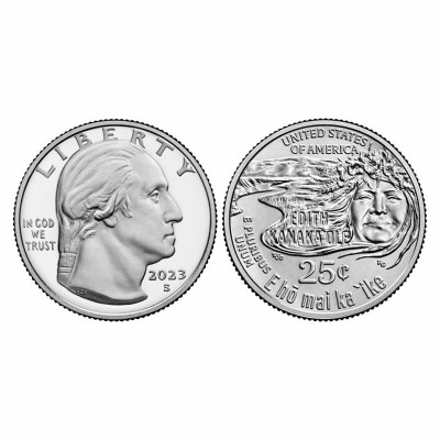 Монета Квотер США 2023 г. Эдит Канакаоле S