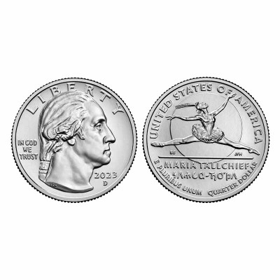 Монета Квотер США 2023 г. Мария Толчиф D