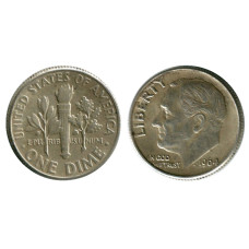10 центов (дайм) США 1964 г.