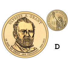 1 доллар США 2011 г., 18-й президент Улисс Симпсон Грант (D)