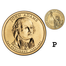 1 доллар США 2007 г., 2-й президент Джон Адамс (P)