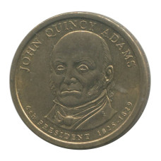 1 доллар США 2008 г., 6-й президент Джон Куинси Адамс P (из обращения)