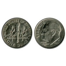 10 центов (дайм) США 1989 г. (P)