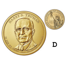 1 доллар США 2015 г., 33-й президент Гарри Трумэн (D)