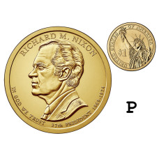 1 доллар США 2016 г., 37-й президент Ричард Милхауз Никсон (Р)