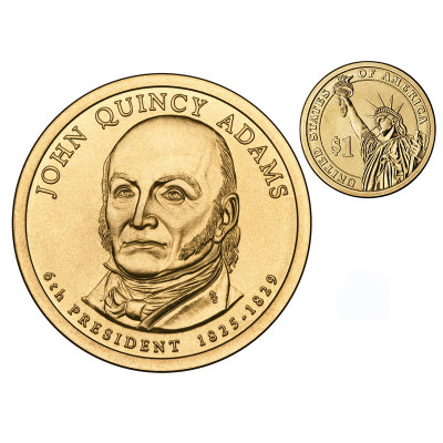 1 доллар США 2008 г., 6-й президент Джон Куинси Адамс