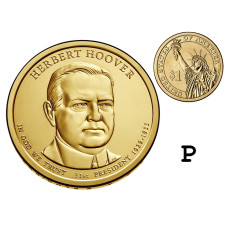 1 доллар США 2014 г., 31-й президент Герберт Кларк Гувер (P)