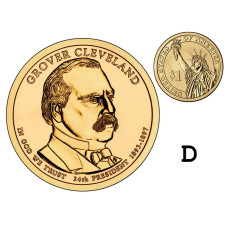 1 доллар США 2012 г., 24-й президент Стивен Гровер Кливленд (2-й срок, D)