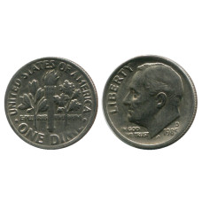 10 центов (дайм) США 1985 г. (D)