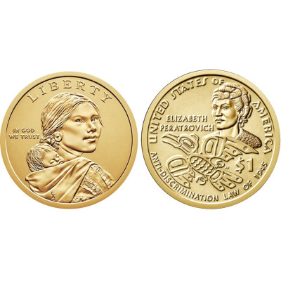 Монета 1 доллар США 2020г., Сакагавея,Элизабет Ператрович (D)