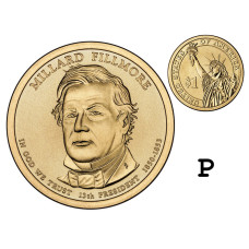 1 доллар США 2010 г., 13-й президент Миллард Филлмор (P)