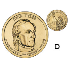 1 доллар США 2009 г., 10-й президент Джон Тайлер (D)