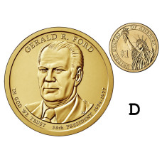 1 доллар США 2016 г., 38-й президент Джеральд Форд (D)