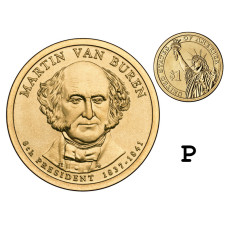 1 доллар США 2008 г., 8-й президент Мартин Ван Бюрен (P)