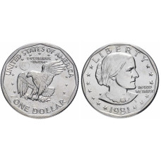 1 доллар США 1981 г. Сьюзен Энтони (P)