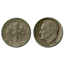 10 центов (дайм) США 1954 г.