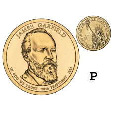 1 доллар США 2011 г., 20-й президент Джеймс Абрам Гарфилд (P)
