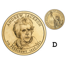 1 доллар США 2008 г., 7-й президент Эндрю Джексон (D)
