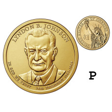 1 доллар США 2015 г., 36-й президент Линдон Бейнс Джонсон (P)