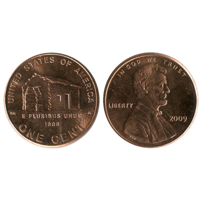 Монета 1 цент США 2009 г., Детство в Кентукки