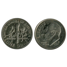 10 центов (дайм) США 2000 г. (D)