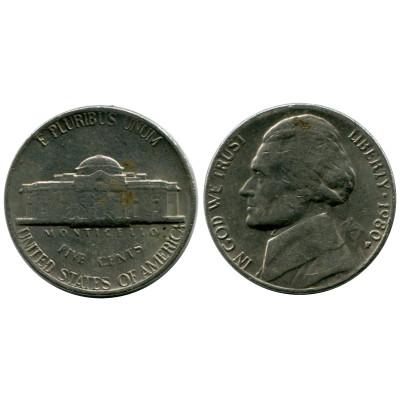 Монета 5 центов США 1980 г. (P)